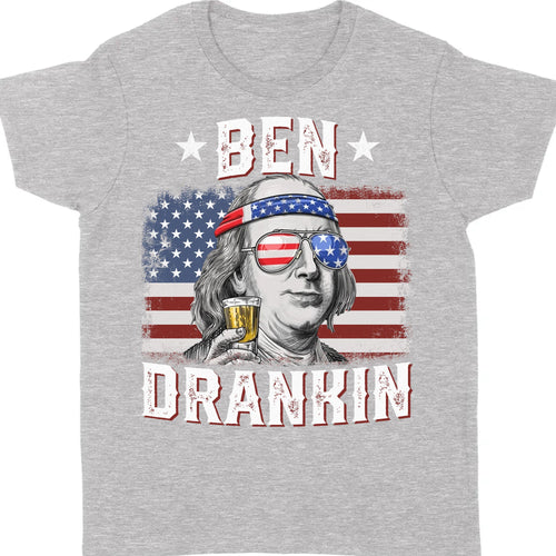 Ben Drankin Unisex Shirt | 4th of July Shirt | Independence Day Shirt | Retro America Patriotic Shirt Dark C1058