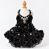 Handmade Black Satin Jeweled Pet Dress