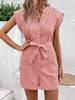 Hot Summer Leisure Commute Jumpsuit Pinstripe Short Sleeve One-piece Shorts
