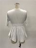 V Solid Color Women's Plus Size Dress