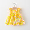 Baby Girl Flounced Sleeve Dress Free Bamboo Basket Satchel