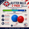 Glitter Ball 2-Pack Dog Toy | Soft Rubber Floating Fetch Ball with Treat Dispenser | USA Made