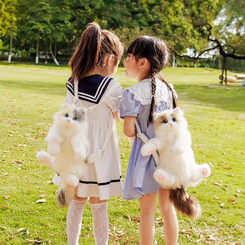 Mini Tuxedo Cat Backpack – Plush Cat Bag for Girls Gift Idea