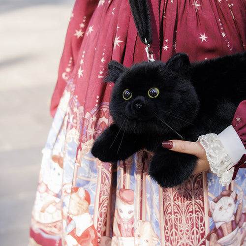 Black Cat Plush Purse – Kawaii Bag for Girls & Teens