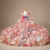 Pastel Floral Tulle Pet Dress with Detachable Gown