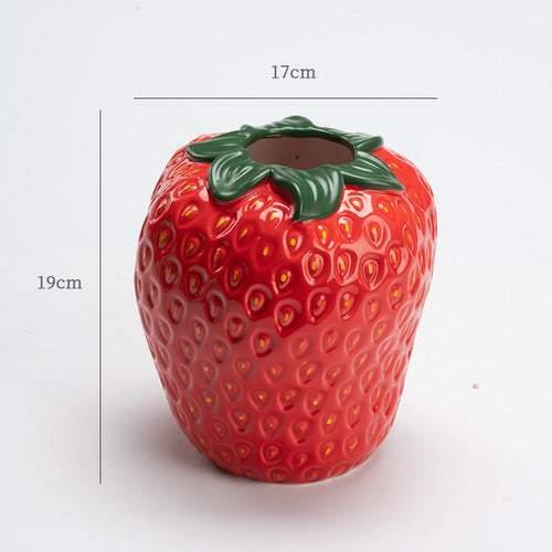 Good-looking Light Luxury Decoration Living Room Flower Arrangement Modern Strawberry Vase Ceramic