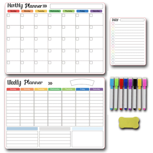 Calendar Magnetic White-board Wall Sticker Learning Schedule Refridgerator Magnets Message Board