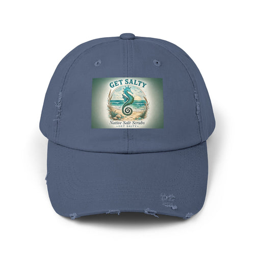 Get Salty Seahorse Distressed Cap