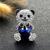 Little bear love crystal brooch female