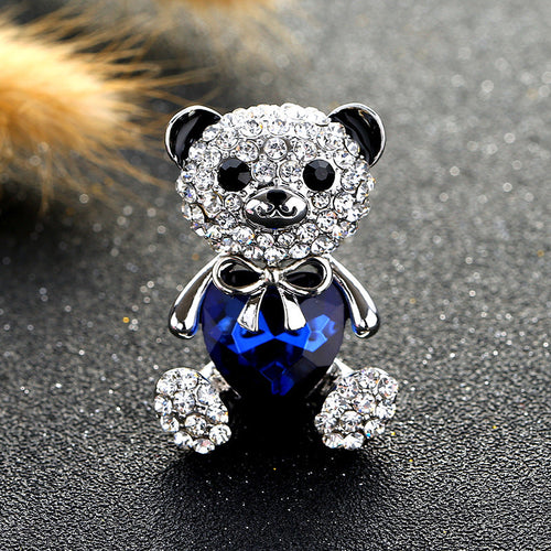 Little bear love crystal brooch female