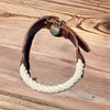 White Rope and Leather Collar - Glow Pups