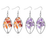 Natural Crystal Crushed Stone Earrings Handmade Tree Of Life Women's Turquoise