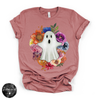Floral Ghost Tee | Cute Botanical Halloween Ghost Graphic T-Shirt