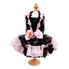 Luxury Floral Dog Dress with Ruffled Skirt & Pink Bow