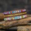 Purple Flower Stone Bracelet Boho
