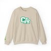 California Embroidered Crewneck Sweatshirt — Green Vintage 'CA' Paw Logo