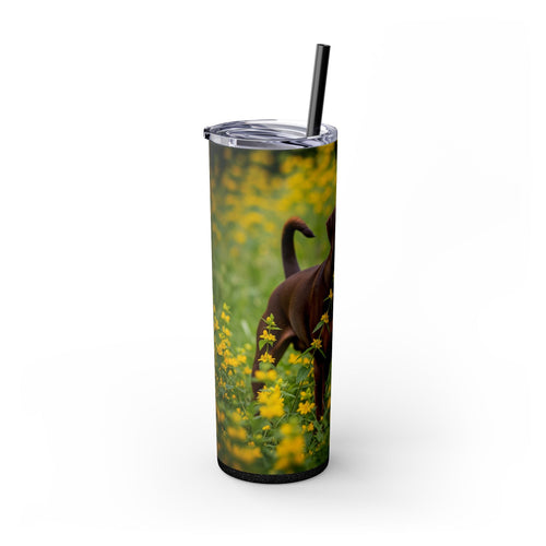 Skinny Tumbler with Straw – 20 oz Stainless Steel Cup