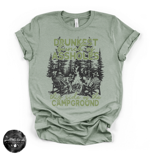 Drunkest Aholes in Camp Tee | Funny Camping Graphic T-Shirt