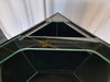 Abyss Black 90g Corner 1/4 Cylinder Glass Aquarium Set in Flush Wood Furniture
