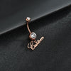 Zircon English Alphabet Belly Button Body Jewelry