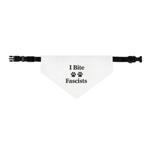 I Bite Fascists Dog Bandana and Collar