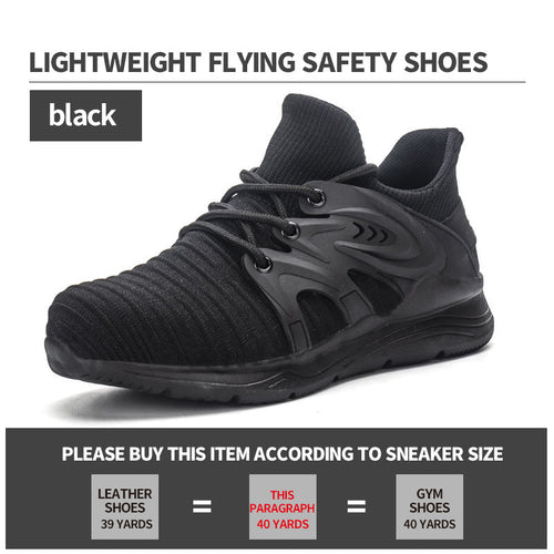 Fly-woven safety shoes