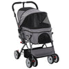 Pet Foldable Travel Carriage Stroller with Reversible Handle