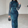 Tie-dye Long Sleeve Slim Fit Hot Girl Long Dress