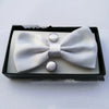 Pocket Square Cufflinks Set Men's Bow Gift Box