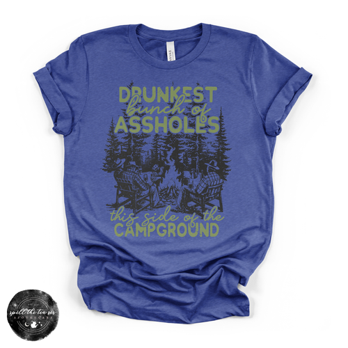 Drunkest Aholes in Camp Tee | Funny Camping Graphic T-Shirt