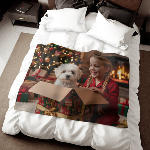 Christmas Puppy Gift Blanket