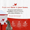 RentACoop 2 Gallon Chicken Waterer with 4 Cups and 4 Nipples - Corner Placement