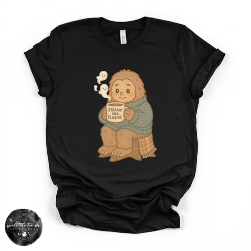 Steamy & Elusive Bigfoot Tee | Funny Cryptid Graphic T-Shirt