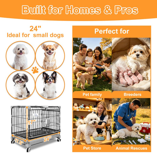 24-30 Black Metal Wire Dog Crate LS-2N01/LS-2.5N01