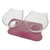 Non Slip Double Cat Bowl With Raised Stand Pet Food Cat Feeder Protect Cervical Vertebra Dog Bowl Transparent Pet Products