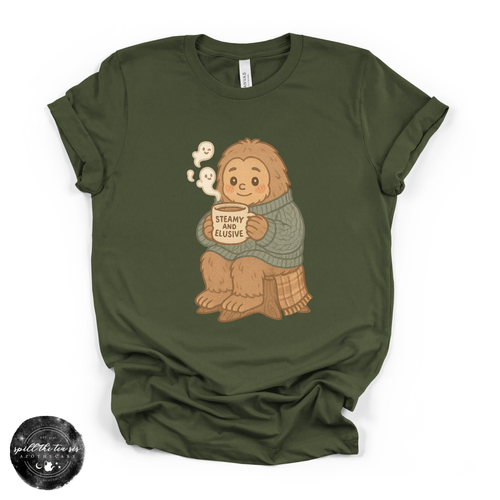 Steamy & Elusive Bigfoot Tee | Funny Cryptid Graphic T-Shirt