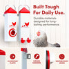 RentACoop Highrise Chicken Waterer and Feeder Set - 10lbs/2 Gal