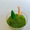 Handmade Terrarium Mini Giraffe Desktop Decoration Micro Landscape Lawn Handmade Preserved Moss Art Handcrafted Glass Container