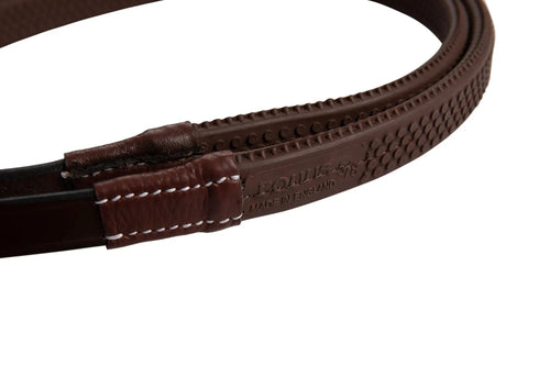 Huntley Equestrian Fancy Stitched Rubber Reins, 5/8 Inch Width