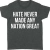 Hate Never Made Any Nation Great Shirt - Political Shirt for Social Activists, Political and Protest Dark Shirt 682204