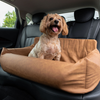 PupProtector™ Faux Cool-to-Touch Vegan Leather Memory Foam Dog Car Bed - Camel