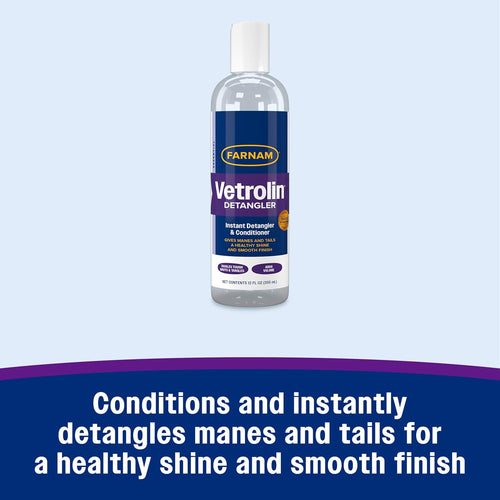 Farnam Vetrolin Instant Detangler & Conditioner Healthy Horses Mane and Tail 12 oz.
