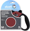 Alcott Adventure Retractable Reflective Belt Leash for Dogs, 16' Long, MD Red