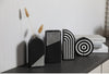 Black And White Striped Ceramic Dried Flower Vase Decorative Art Ornaments