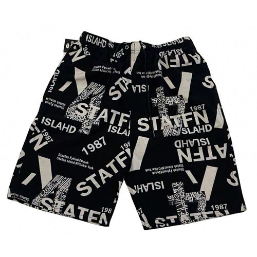 Summer Beach Pants Men's Loose Casual Fifth Pants Ice Silk High Elasticity Quick-drying