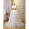 Beautiful Girl Suspender Wedding Dress With Elegant Train