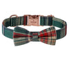 Rose Gold Buckle Plaid Dog Collar