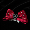 Satin Rhinestone Pet Bow Hair Clip