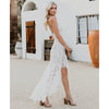 Elegant Solid Lace Cutout Dress  Back Dress