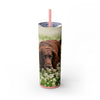 Skinny Tumbler with Straw – 20 oz Stainless Steel Cup